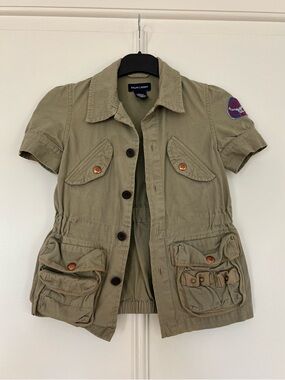 Polo by Ralph Lauren Girls’s Olive Green Button-Down Overshirt